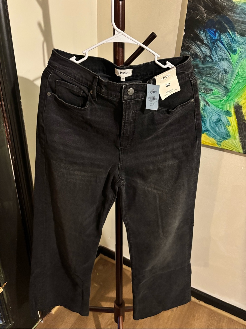 LOFT Black Cropped Straight Jeans